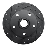 R1 Concepts 96-08 Audi A4 (Mexico) Rear Left Drilled & Slotted Black Brake Rotor