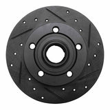 R1 Concepts 96-08 Audi A4 (Mexico) Rear Right Drilled & Slotted Black Brake Rotor