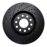 R1 Concepts 00-03 Audi A8 Front Left Drilled & Slotted Black Brake Rotor by R1 Concepts RNC-633-73019L
