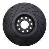 R1 Concepts 00-03 Audi A8 Front Right Drilled & Slotted Black Brake Rotor by R1 Concepts RNC-633-73019R