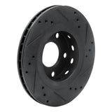 R1 Concepts 00-03 Audi A8 Rear Left Drilled & Slotted Black Brake Rotor by R1 Concepts RNC-633-73020L