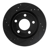 R1 Concepts 00-03 Audi A8 Rear Left Drilled & Slotted Black Brake Rotor by R1 Concepts RNC-633-73020L