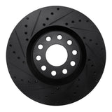 R1 Concepts 99-04 Audi S6 Front Left Drilled & Slotted Black Brake Rotor by R1 Concepts RNC-633-73023L