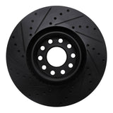R1 Concepts 99-04 Audi S6 Front Right Drilled & Slotted Black Brake Rotor by R1 Concepts RNC-633-73023R