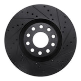 R1 Concepts 99-04 Audi S6 Front Right Drilled & Slotted Black Brake Rotor by R1 Concepts RNC-633-73023R