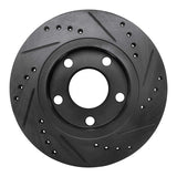 R1 Concepts 00-02 Audi S4 Rear Left Drilled & Slotted Black Brake Rotor by R1 Concepts RNC-633-73024L