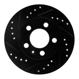 R1 Concepts 01-06 Audi TT Quattro Rear Left Drilled & Slotted Black Brake Rotor by R1 Concepts RNC-633-73025L