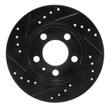 R1 Concepts 01-06 Audi TT Quattro Rear Right Drilled & Slotted Black Brake Rotor by R1 Concepts RNC-633-73025R