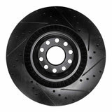 R1 Concepts 01-03 Audi S8 Front Left Drilled & Slotted Black Brake Rotor by R1 Concepts RNC-633-73026L