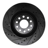 R1 Concepts 01-03 Audi S8 Front Left Drilled & Slotted Black Brake Rotor by R1 Concepts RNC-633-73026L