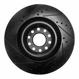 R1 Concepts 01-03 Audi S8 Front Right Drilled & Slotted Black Brake Rotor by R1 Concepts RNC-633-73026R