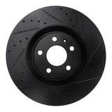 R1 Concepts 04-09 Audi S4 Front Right Drilled & Slotted Black Brake Rotor by R1 Concepts RNC-633-73031R