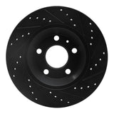 R1 Concepts 04-09 Audi S4 Rear Left Drilled & Slotted Black Brake Rotor by R1 Concepts RNC-633-73032L