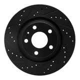 R1 Concepts 04-09 Audi S4 Rear Left Drilled & Slotted Black Brake Rotor by R1 Concepts RNC-633-73032L