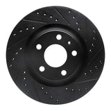 R1 Concepts 04-09 Audi S4 Rear Right Drilled & Slotted Black Brake Rotor by R1 Concepts RNC-633-73032R