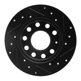 R1 Concepts 04-11 Volkswagen Phaeton Front Left Drilled & Slotted Black Brake Rotor by R1 Concepts RNC-633-73034L