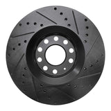 R1 Concepts 98-09 Audi A4 (Mexico) Front Left Drilled & Slotted Black Brake Rotor by R1 Concepts RNC-633-73036L