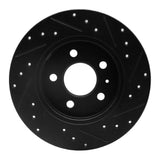 R1 Concepts 00-09 Audi A4 Quattro Rear Left Drilled & Slotted Black Brake Rotor by R1 Concepts RNC-633-73037L