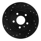 R1 Concepts 00-09 Audi A4 Quattro Rear Left Drilled & Slotted Black Brake Rotor by R1 Concepts RNC-633-73037L
