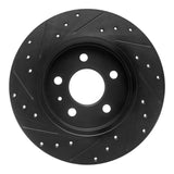 R1 Concepts 00-09 Audi A4 (USA/Canada) Rear Right Drilled & Slotted Black Brake Rotor by R1 Concepts RNC-633-73037R