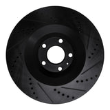 R1 Concepts 05-11 Audi A6 Quattro Front Left Drilled & Slotted Black Brake Rotor by R1 Concepts RNC-633-73038L