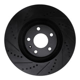R1 Concepts 05-11 Audi A6 Quattro Front Left Drilled & Slotted Black Brake Rotor by R1 Concepts RNC-633-73038L