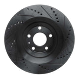 R1 Concepts 05-11 Audi A6 Quattro Rear Left Drilled & Slotted Black Brake Rotor by R1 Concepts RNC-633-73039L