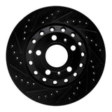 R1 Concepts 04-10 Audi A8 Rear Left Drilled & Slotted Black Brake Rotor by R1 Concepts RNC-633-73040L