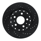 R1 Concepts 04-10 Audi A8 Rear Right Drilled & Slotted Black Brake Rotor by R1 Concepts RNC-633-73040R