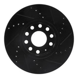 R1 Concepts 92-08 Audi A4 (Mexico) Front Left Drilled & Slotted Black Brake Rotor by R1 Concepts RNC-633-73041L