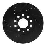 R1 Concepts 92-08 Audi A4 (Mexico) Front Left Drilled & Slotted Black Brake Rotor by R1 Concepts RNC-633-73041L