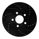 R1 Concepts 92-08 Audi A4 (USA/Canada) Front Right Drilled & Slotted Black Brake Rotor