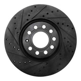 R1 Concepts 97-06 Audi A6 (USA/Canada) Front Left Drilled & Slotted Black Brake Rotor by R1 Concepts RNC-633-73044L