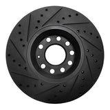 R1 Concepts 97-06 Audi A4 Quattro Front Right Drilled & Slotted Black Brake Rotor by R1 Concepts RNC-633-73044R