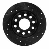 R1 Concepts 00-08 Audi A4 (USA/Canada) Rear Left Drilled & Slotted Black Brake Rotor by R1 Concepts RNC-633-73045L