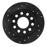 R1 Concepts 00-08 Audi A4 (USA/Canada) Rear Left Drilled & Slotted Black Brake Rotor by R1 Concepts RNC-633-73045L