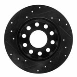 R1 Concepts 00-08 Audi A4 (USA/Canada) Rear Right Drilled & Slotted Black Brake Rotor by R1 Concepts RNC-633-73045R