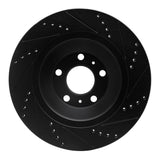 R1 Concepts 04-18 Audi S8 Rear Left Drilled & Slotted Black Brake Rotor by R1 Concepts RNC-633-73046L