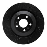 R1 Concepts 04-18 Audi S8 Rear Left Drilled & Slotted Black Brake Rotor by R1 Concepts RNC-633-73046L