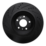 R1 Concepts 04-18 Audi A8 Rear Right Drilled & Slotted Black Brake Rotor by R1 Concepts RNC-633-73046R
