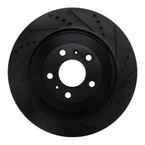 R1 Concepts 04-18 Audi A8 Rear Right Drilled & Slotted Black Brake Rotor by R1 Concepts RNC-633-73046R