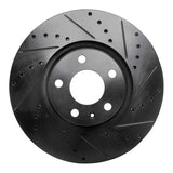 R1 Concepts 05-11 Audi A6 (USA/Canada) Front Right Drilled & Slotted Black Brake Rotor by R1 Concepts RNC-633-73047R