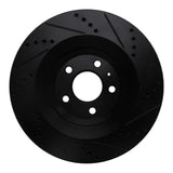 R1 Concepts 07-11 Audi S6 Rear Left Drilled & Slotted Black Brake Rotor by R1 Concepts RNC-633-73051L