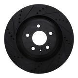 R1 Concepts 07-11 Audi S6 Rear Left Drilled & Slotted Black Brake Rotor by R1 Concepts RNC-633-73051L