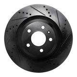 R1 Concepts 07-11 Audi S6 Rear Right Drilled & Slotted Black Brake Rotor by R1 Concepts RNC-633-73051R
