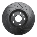 R1 Concepts 08-15 Audi TT Quattro Rear Left Drilled & Slotted Black Brake Rotor by R1 Concepts RNC-633-73053L