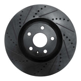 R1 Concepts 08-11 Audi TT Quattro Front Left Drilled & Slotted Black Brake Rotor by R1 Concepts RNC-633-73054L