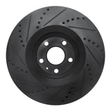 R1 Concepts 08-11 Audi TTS Quattro Front Right Drilled & Slotted Black Brake Rotor by R1 Concepts RNC-633-73054R