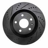 R1 Concepts 08-15 Audi TTS Quattro Rear Left Drilled & Slotted Black Brake Rotor by R1 Concepts RNC-633-73055L