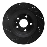 R1 Concepts 08-15 Audi TT Quattro RS Rear Right Drilled & Slotted Black Brake Rotor by R1 Concepts RNC-633-73055R